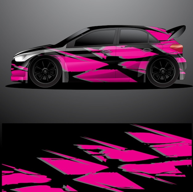 Rally car decal graphic wrap vector abstract background