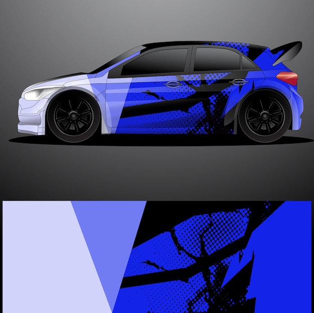 Rally car decal graphic wrap vector abstract background