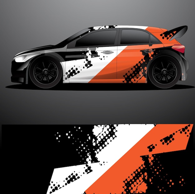 Rally car decal graphic wrap vector abstract background