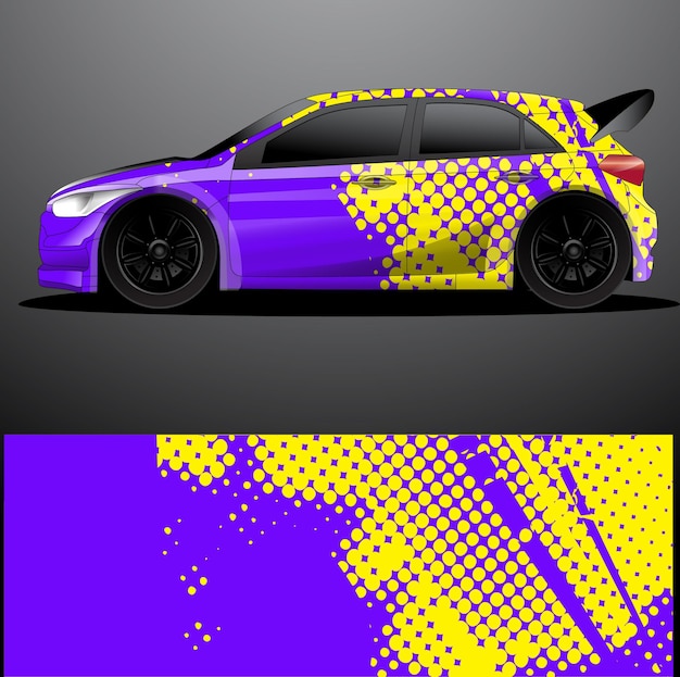 Rally car decal graphic wrap vector abstract background