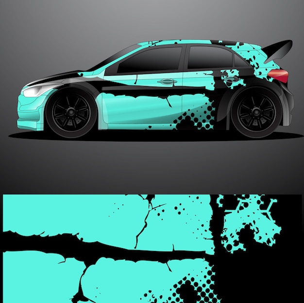 Rally car decal graphic wrap vector abstract background