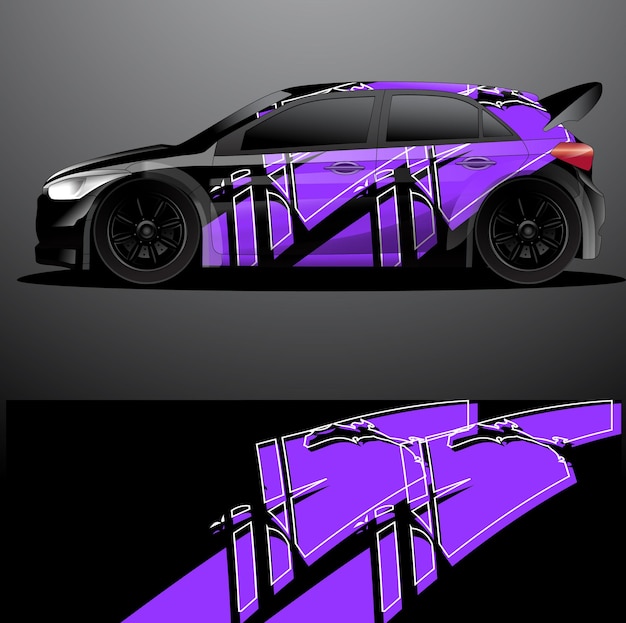 Rally car decal graphic wrap vector abstract background