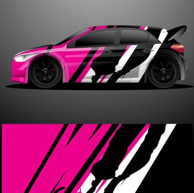 Rally car decal graphic wrap vector abstract background