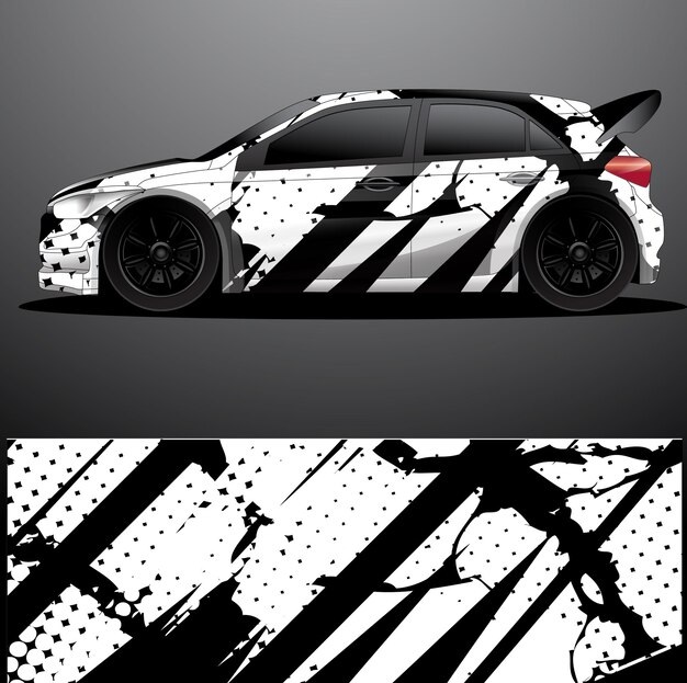 Rally car decal graphic wrap vector abstract background