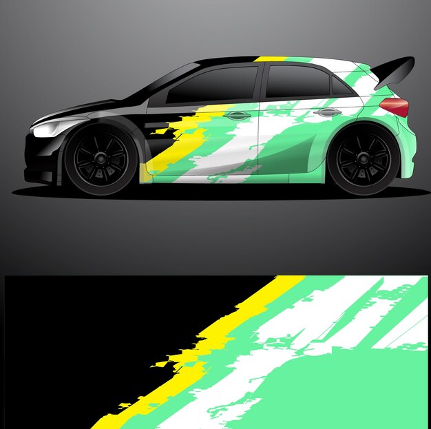 Fondo astratto di vettore dell'involucro grafico della decalcomania dell'automobile di rally