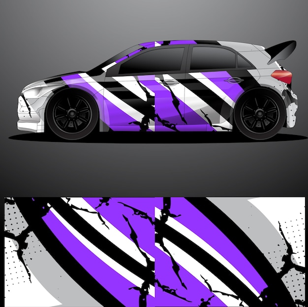 Rally car decal graphic wrap vector abstract background