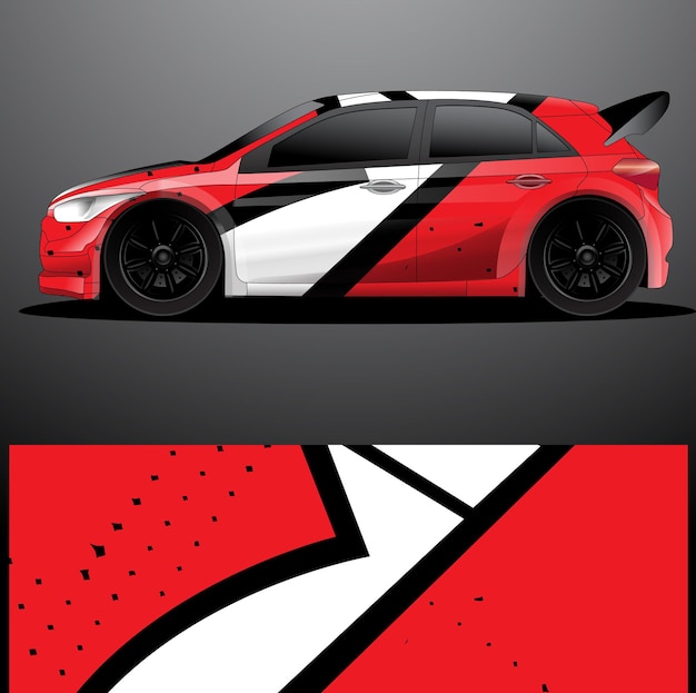 Rally car decal graphic wrap vector abstract background