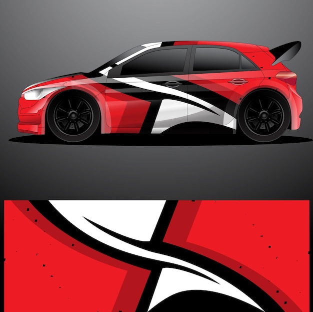 Rally car decal graphic wrap vector abstract background