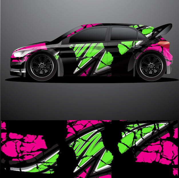 Rally car decal graphic wrap