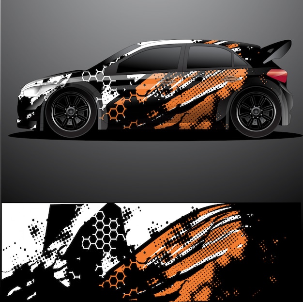 Rally car decal graphic wrap