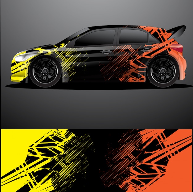 Rally car decal graphic wrap