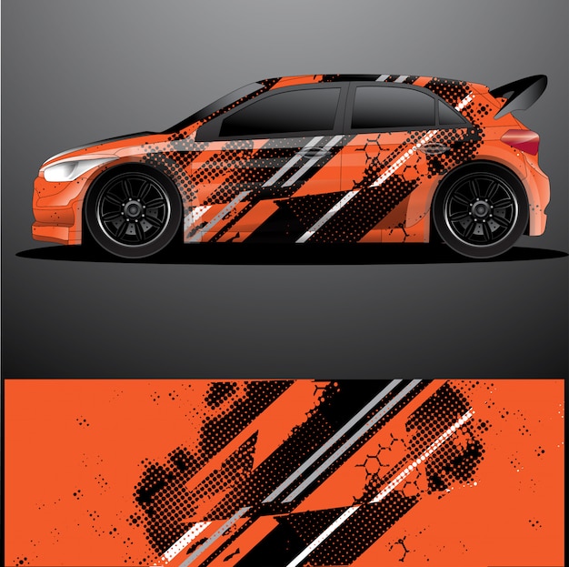 Rally car decal graphic wrap