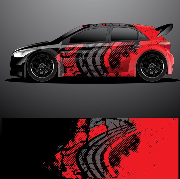 Rally car decal graphic wrap  