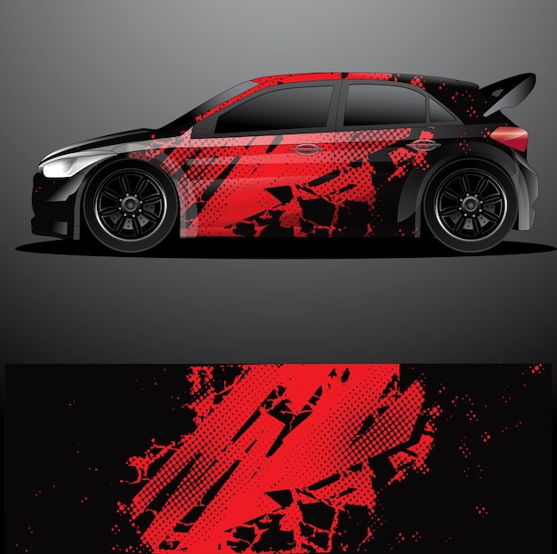 Rally car decal graphic wrap  