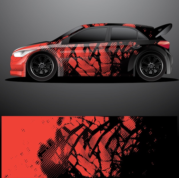 Rally car decal graphic wrap  