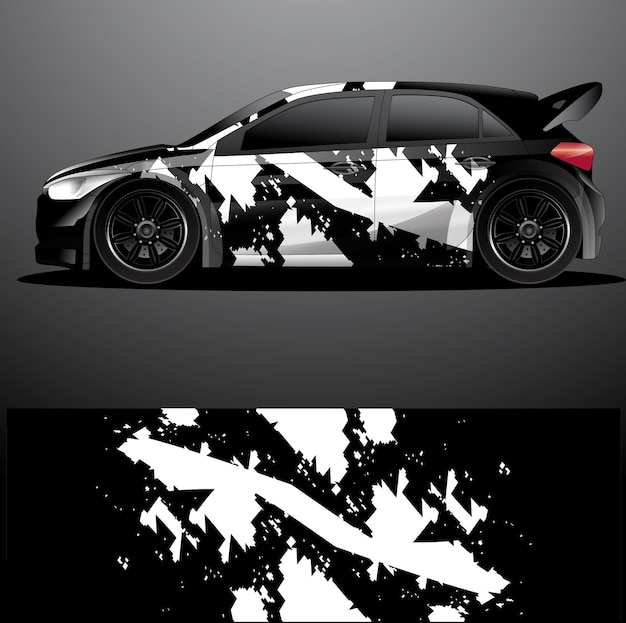 Rally car decal graphic wrap  