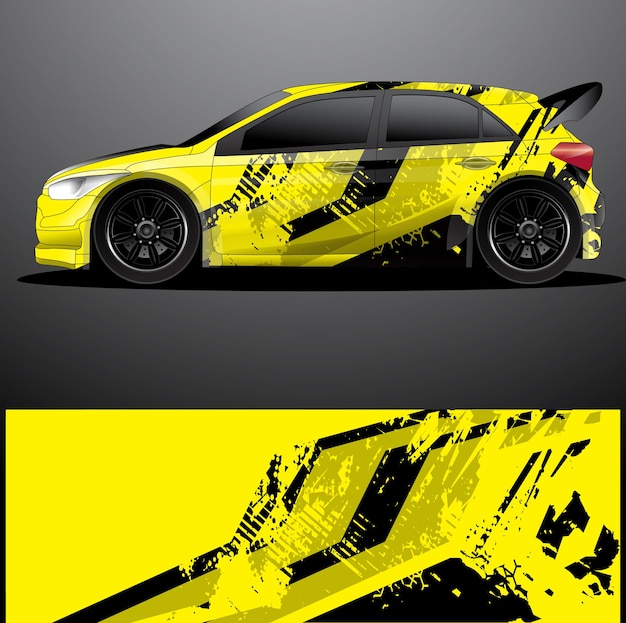 Rally car decal graphic wrap  