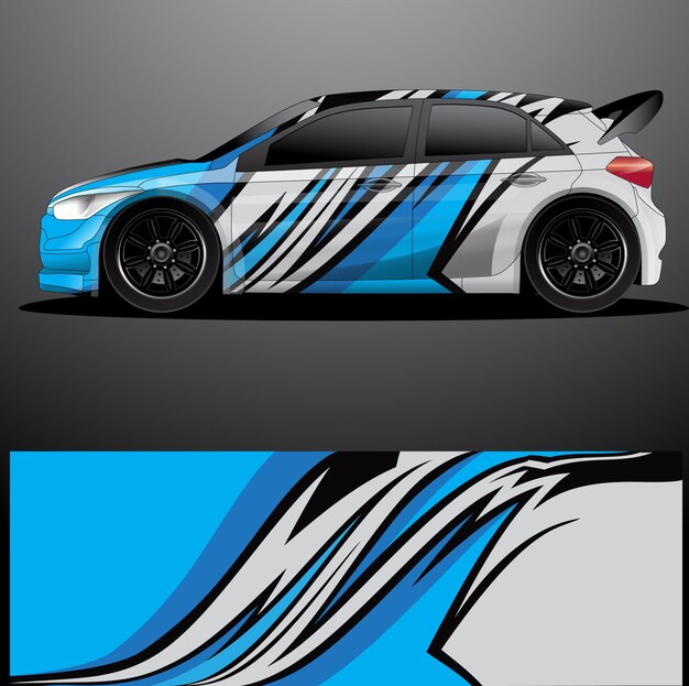 Rally car decal graphic wrap