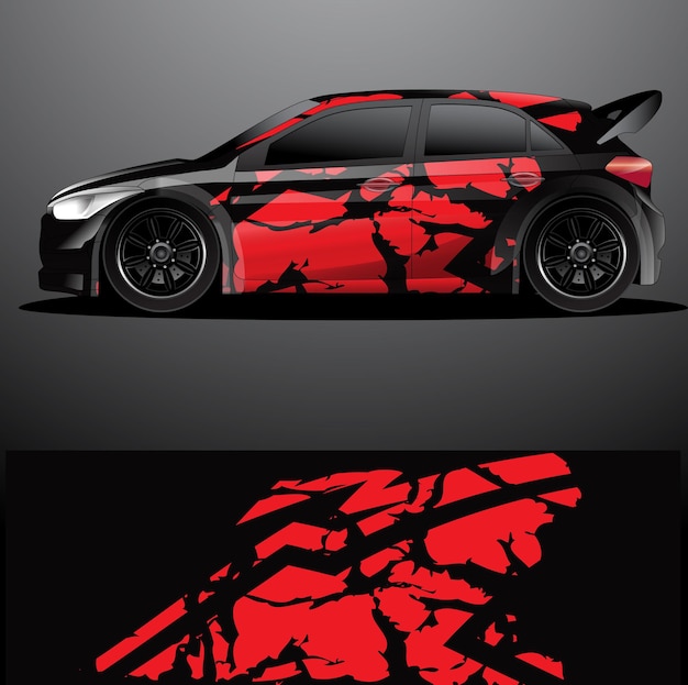 Rally car decal graphic wrap  