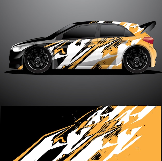 Rally car decal graphic wrap  