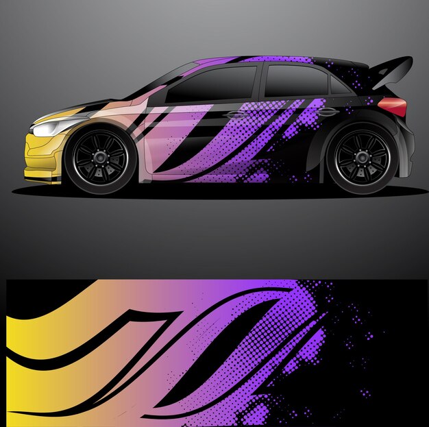 Rally car decal graphic wrap  