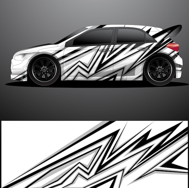 Rally car decal graphic wrap