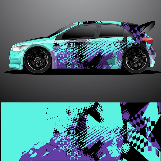 Rally car decal graphic wrap  