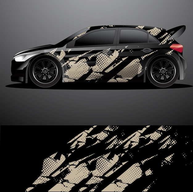 Rally car decal graphic wrap  