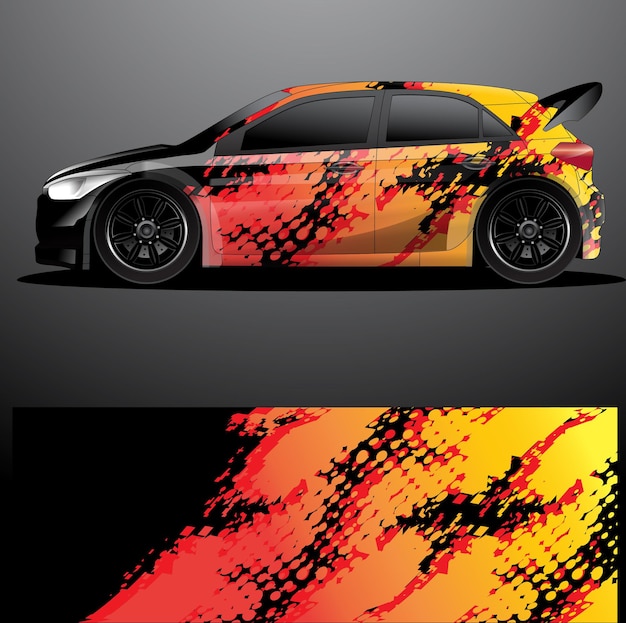 Rally car decal graphic wrap  