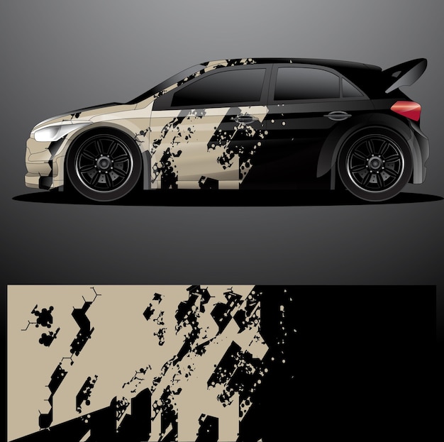 Rally car decal graphic wrap  