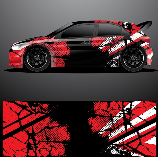 Rally car decal graphic wrap