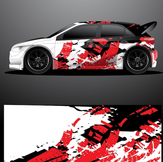 Rally car decal graphic wrap  