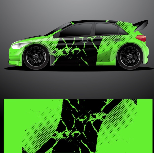 Rally car decal graphic wrap