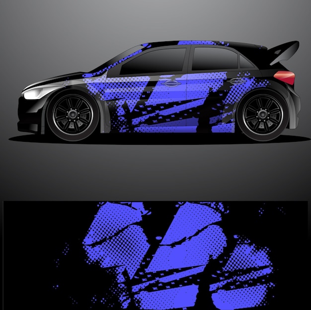 Rally car decal graphic wrap  