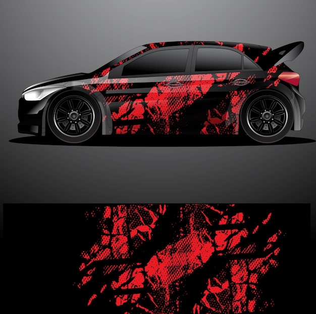 Rally car decal graphic wrap  