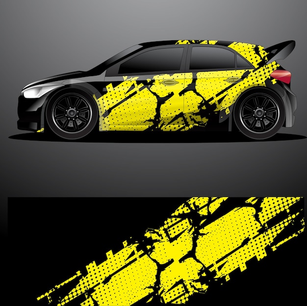 Rally car decal graphic wrap