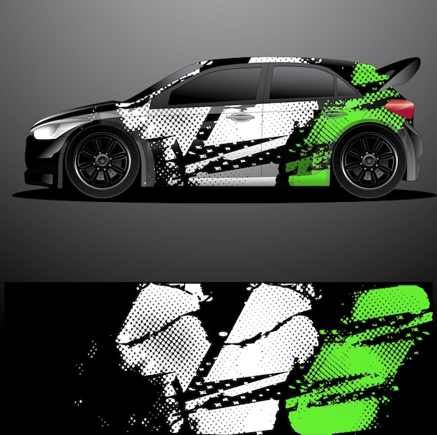 Rally car decal graphic wrap