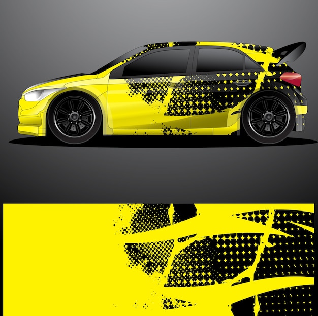 Rally car decal graphic wrap  