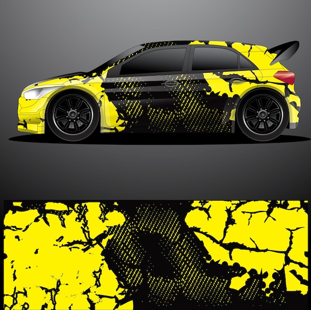 Rally car decal graphic wrap