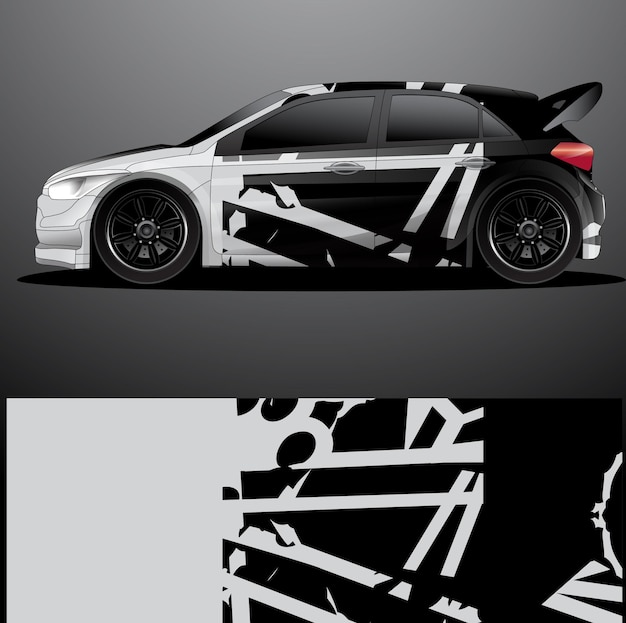 Rally car decal graphic wrap