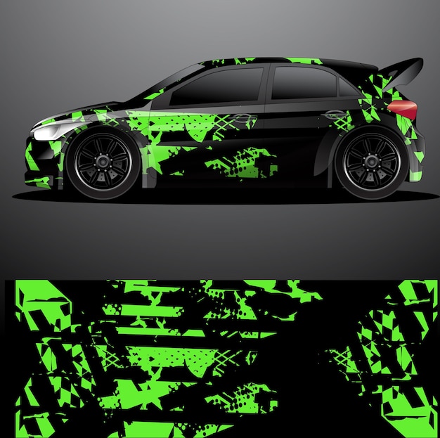 Rally car decal graphic wrap