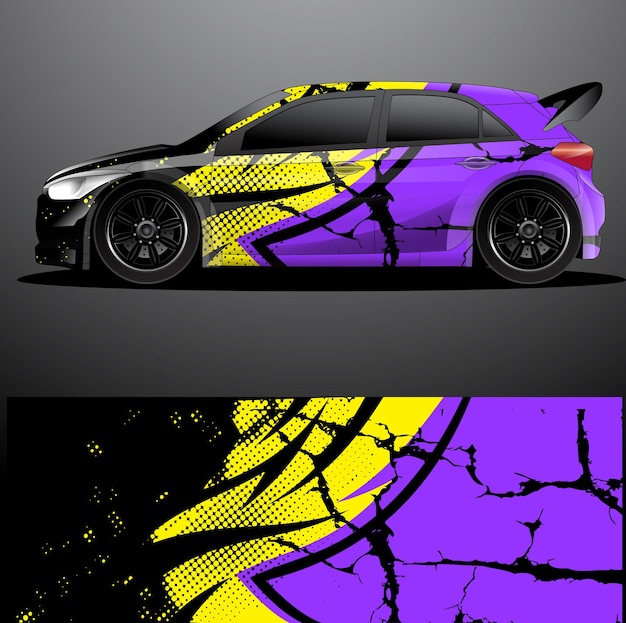 Rally car decal graphic wrap  