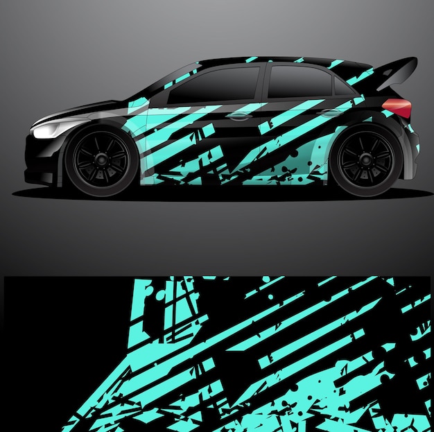 Rally car decal graphic wrap  