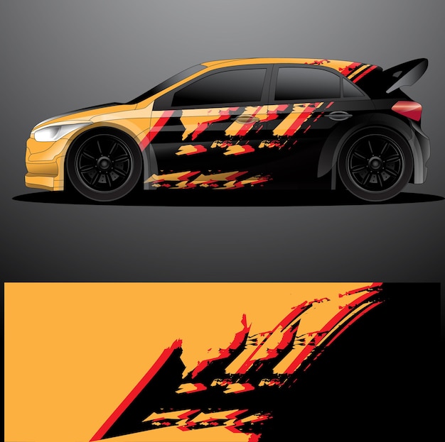 Rally car decal graphic wrap