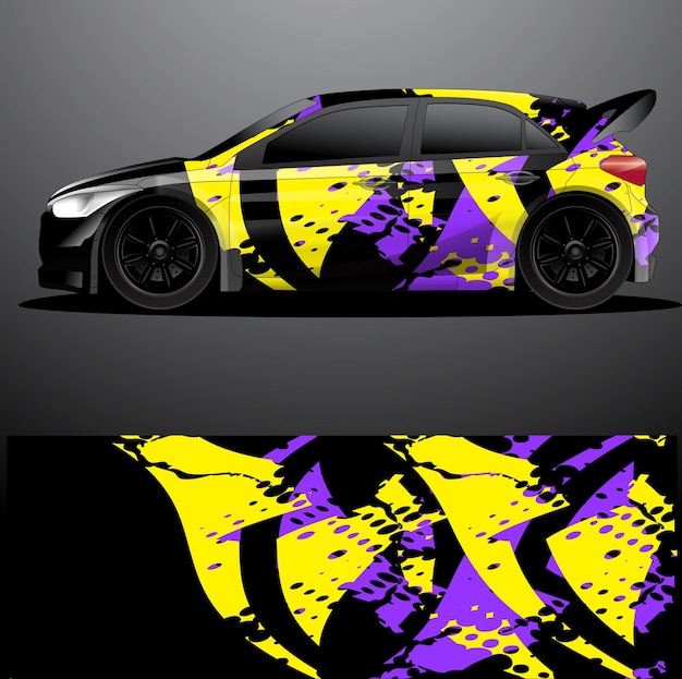 Rally car decal graphic wrap 