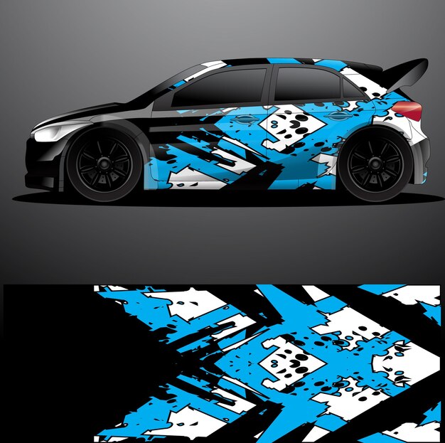 Rally car decal graphic wrap