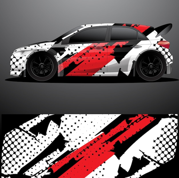 Rally car decal graphic wrap