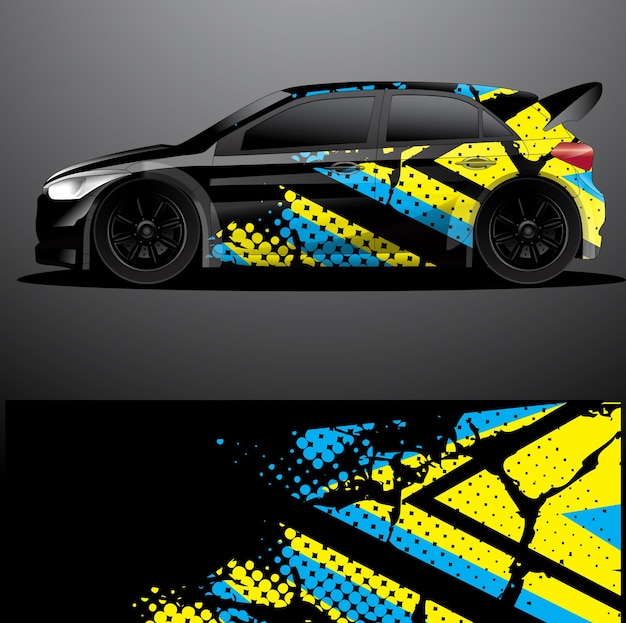 Rally car decal graphic wrap