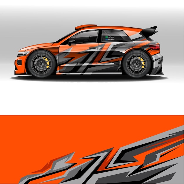 Rally car modification vector template editable