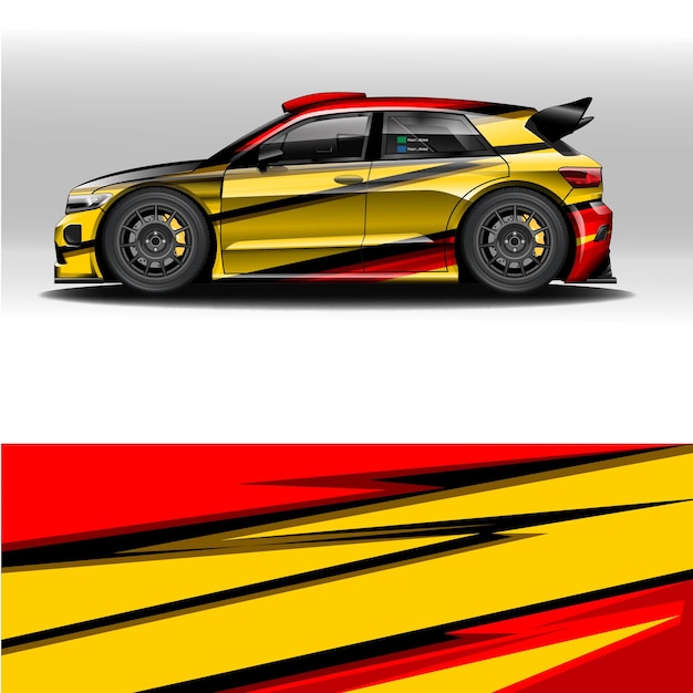 Rally car modification vector template editable